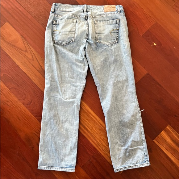 American Eagle Pale Wash Denim Jeans Hipster Jeans Size 12 - Picture 4 of 11